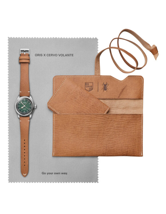 Confezione speciale dell’orologio Oris Big Crown X Cervo Volante, con cofanetto dedicato e certificato di sostenibilità incluso