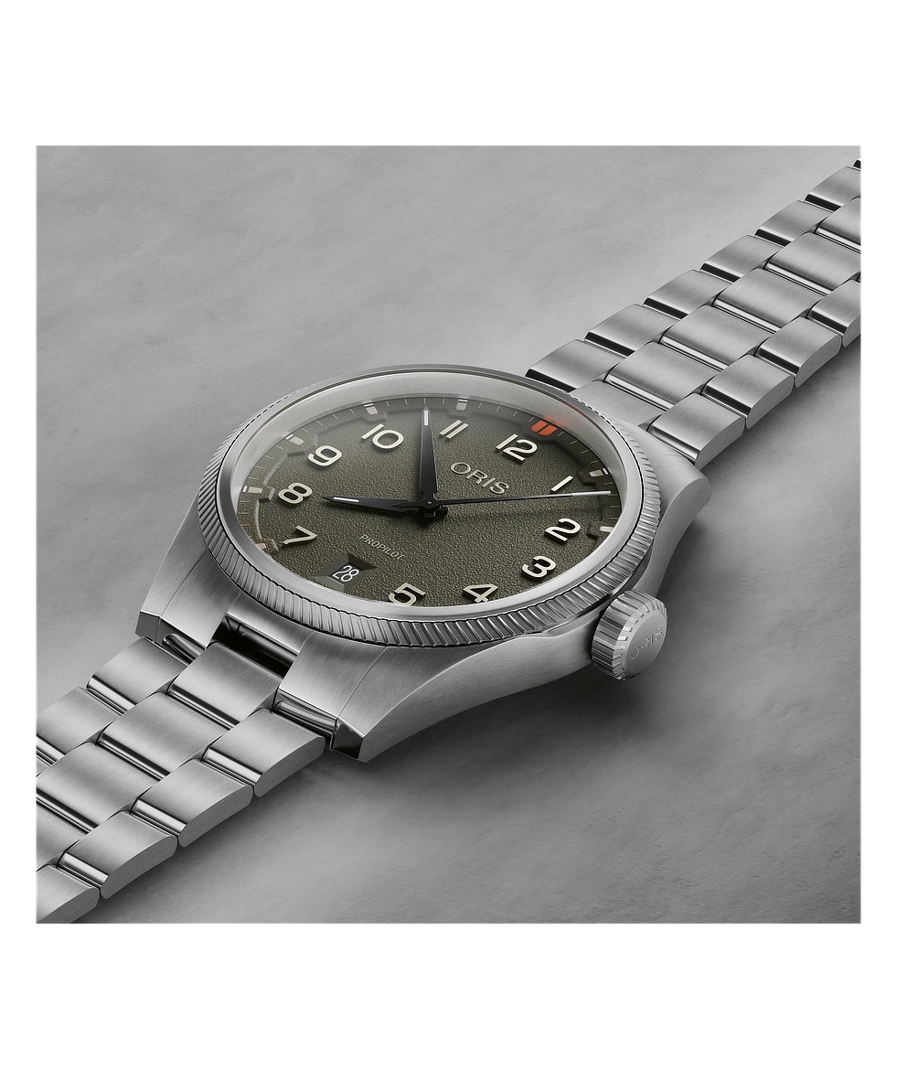 Oris ProPilot Date 41mm Verde Acciaio Automatico 01 733 7805 4167-07 8 20 04LC | 41 mm 37724 - Oris ProPilot Date 41mm Verde Acciaio Automatico
