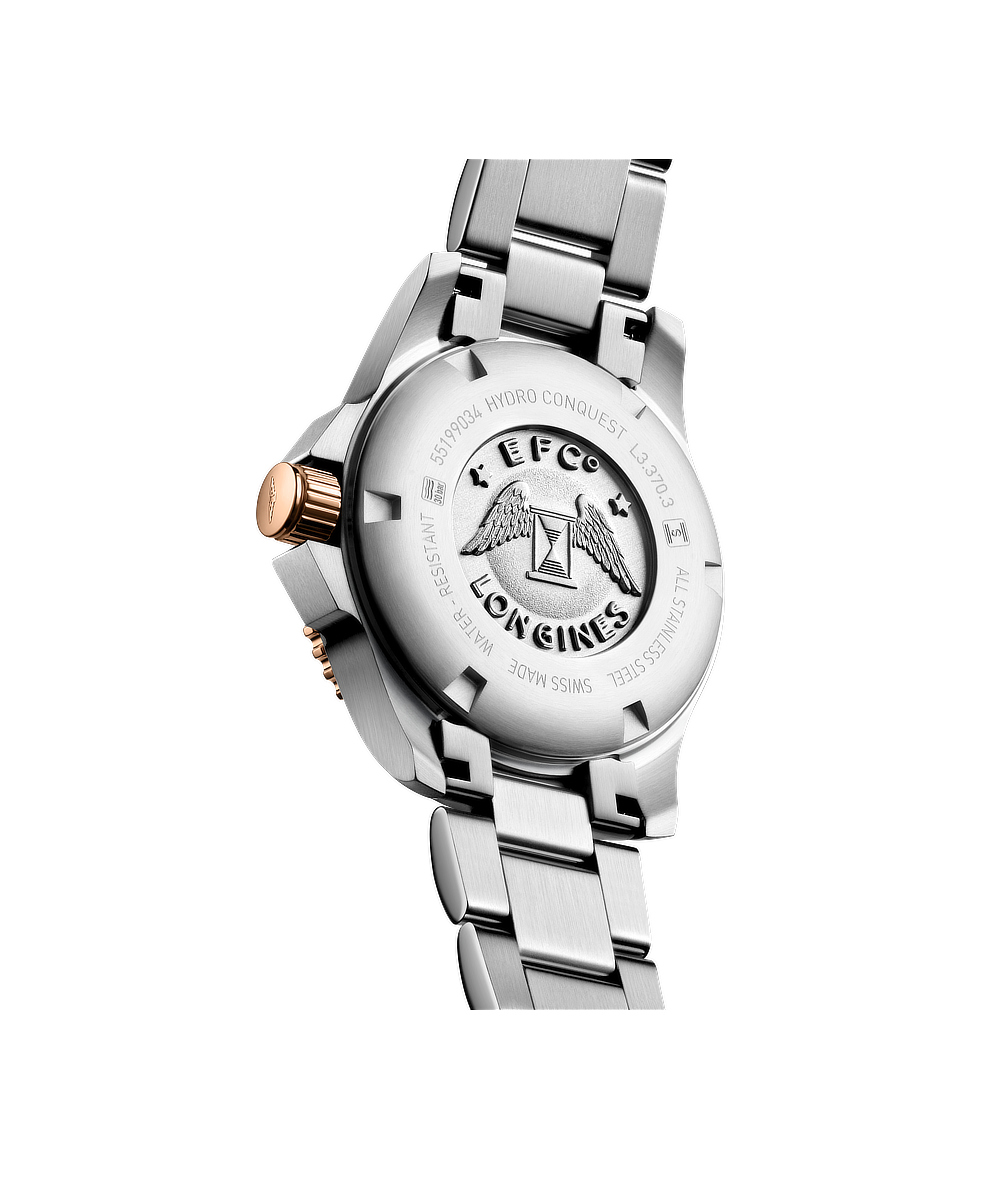 Longines Hydroconquest 32mm Madreperla e Diamanti Lunetta Ceramica Acciaio Bicolore Rosa Quarzo L3.370.3.89.6 | 32 mm 37647 - Longines Hydroconquest 32mm Madreperla e Diamanti Lunetta Ceramica Acciaio Bicolore Rosa Quarzo