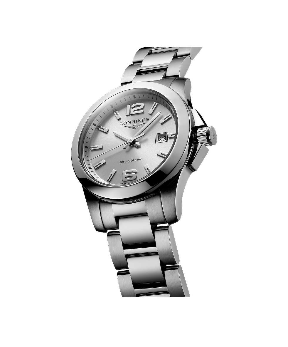 Longines Conquest 29.5mm Argento Acciaio Quarzo L3.376.4.76.6 | 29.50 mm 37469 - Longines Conquest 29.5mm Argento Acciaio Quarzo