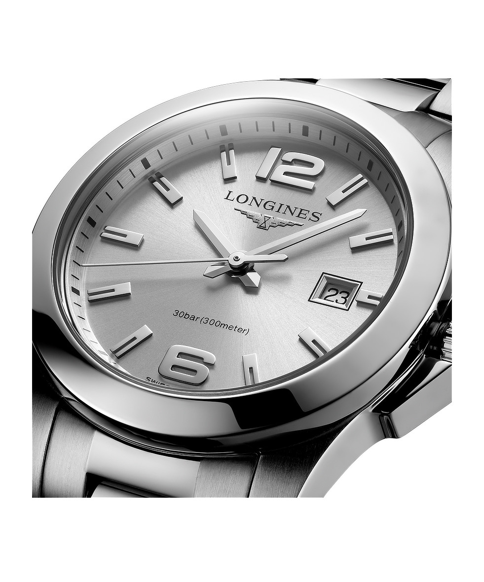 Longines Conquest 29.5mm Argento Acciaio Quarzo L3.376.4.76.6 | 29.50 mm 37470 - Longines Conquest 29.5mm Argento Acciaio Quarzo