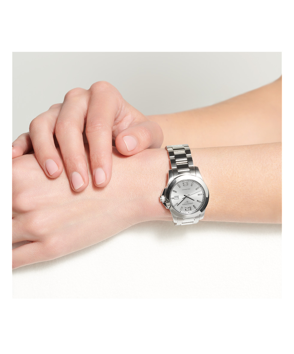 Longines Conquest 29.5mm Argento Acciaio Quarzo L3.376.4.76.6 | 29.50 mm 37471 - Longines Conquest 29.5mm Argento Acciaio Quarzo