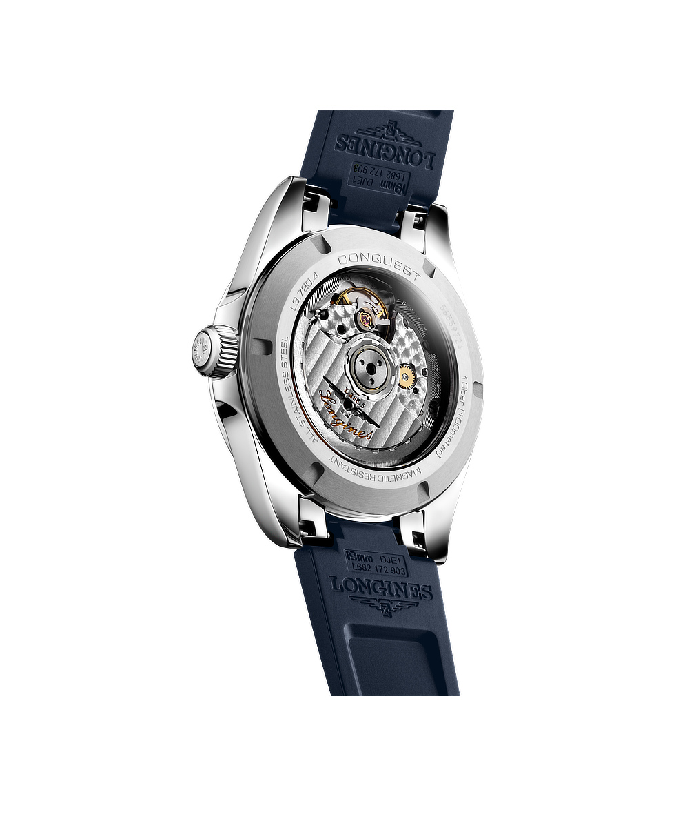 Longines Conquest 38mm Blu Gomma Automatico L3.720.4.92.9 | 38 mm 37401 - Longines Conquest 38mm Blu Gomma Automatico
