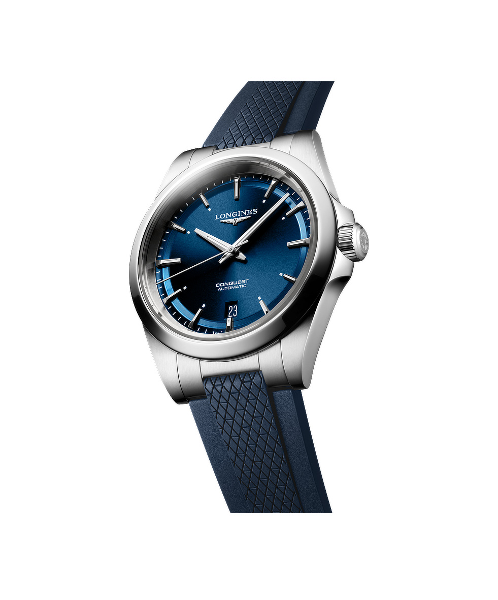 Longines Conquest 38mm Blu Gomma Automatico L3.720.4.92.9 | 38 mm 37402 - Longines Conquest 38mm Blu Gomma Automatico