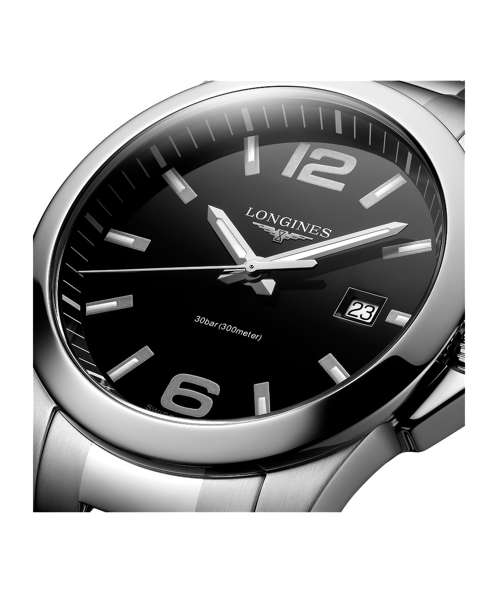 Longines Conquest 41mm Nero Acciaio Quarzo L3.759.4.58.6 | 41 mm 37419 - Longines Conquest 41mm Nero Acciaio Quarzo