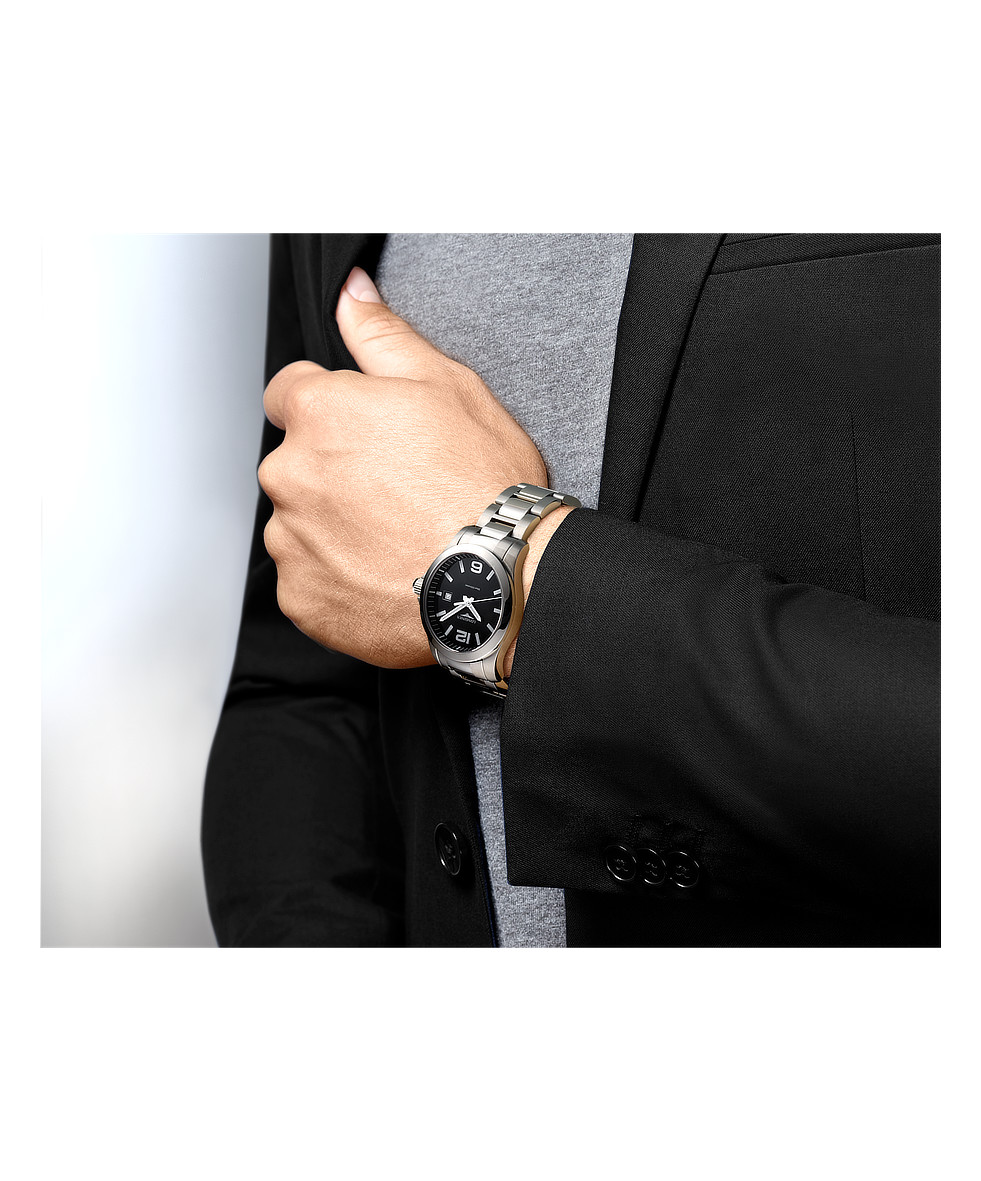 Longines Conquest 41mm Nero Acciaio Quarzo L3.759.4.58.6 | 41 mm 37420 - Longines Conquest 41mm Nero Acciaio Quarzo