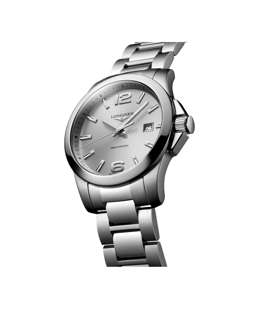 Longines Conquest 41mm Argento Acciaio Quarzo L3.759.4.76.6 | 41 mm 37431 - Longines Conquest 41mm Argento Acciaio Quarzo