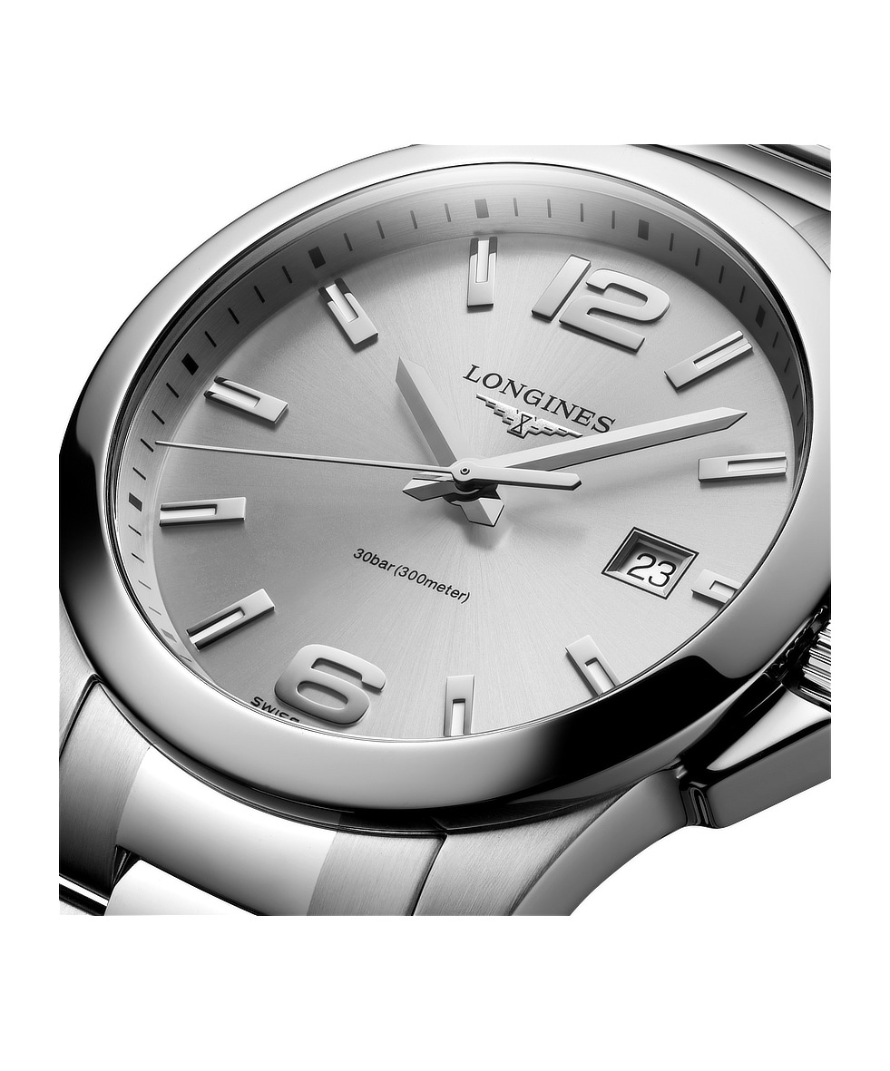Longines Conquest 41mm Argento Acciaio Quarzo L3.759.4.76.6 | 41 mm 37432 - Longines Conquest 41mm Argento Acciaio Quarzo
