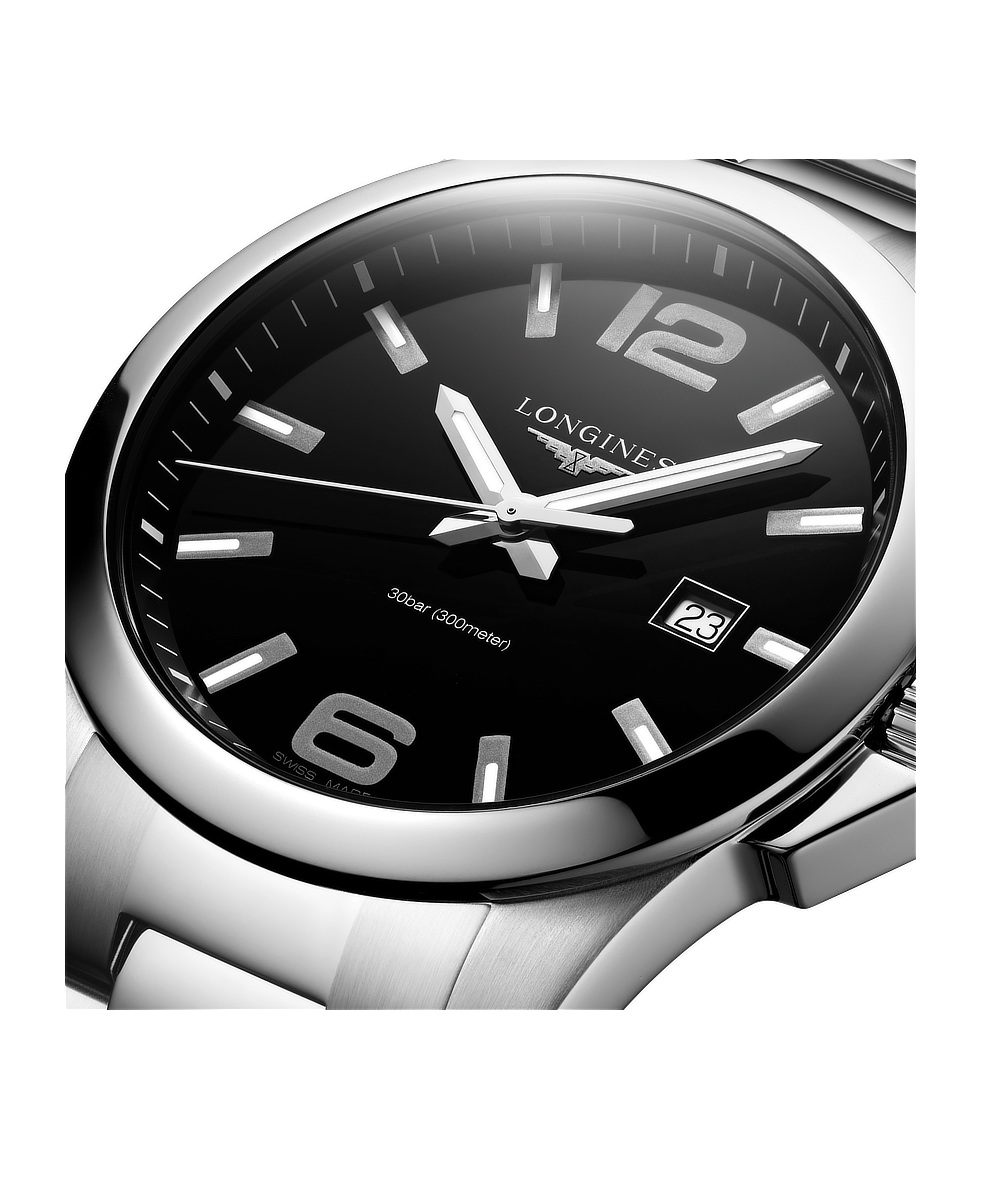 Longines Conquest 43mm Nero Acciaio Quarzo L3.760.4.56.6 | 43 mm 37455 - Longines Conquest 43mm Nero Acciaio Quarzo