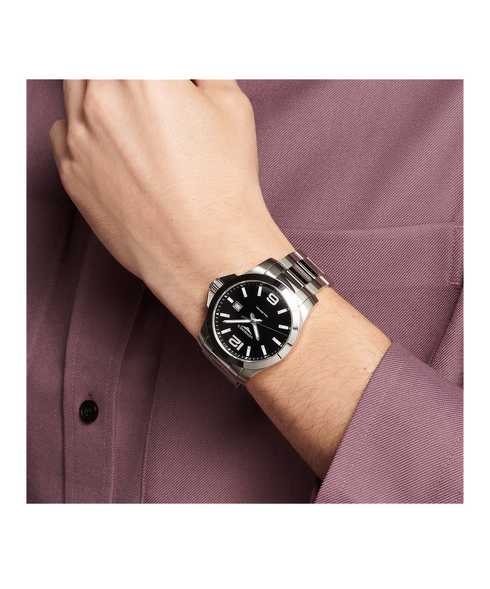 Longines Conquest 43mm Nero Acciaio Quarzo L3.760.4.56.6 | 43 mm 37456 - Longines Conquest 43mm Nero Acciaio Quarzo