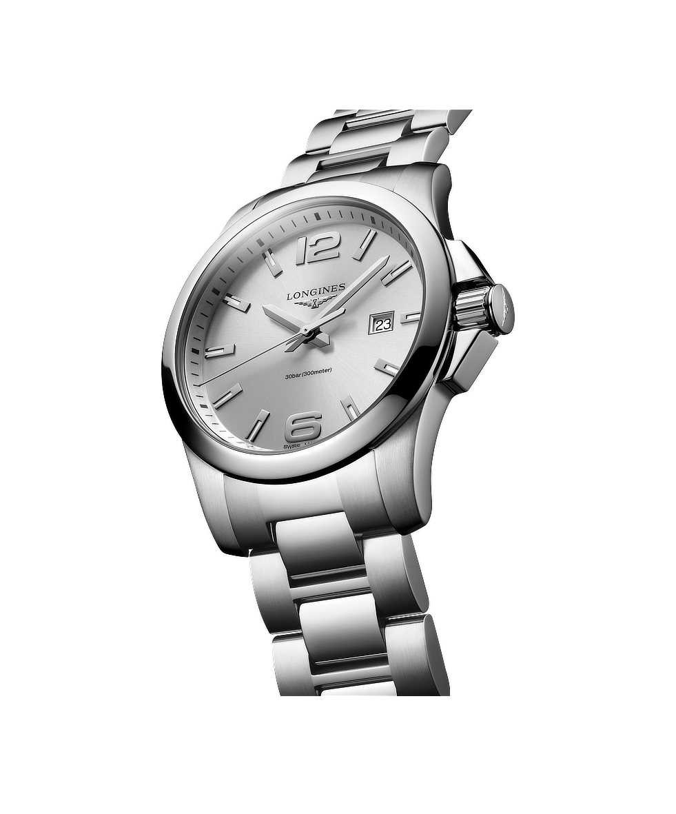 Longines Conquest 43mm Argento Acciaio Quarzo L3.760.4.76.6 | 43 mm 37443 - Longines Conquest 43mm Argento Acciaio Quarzo