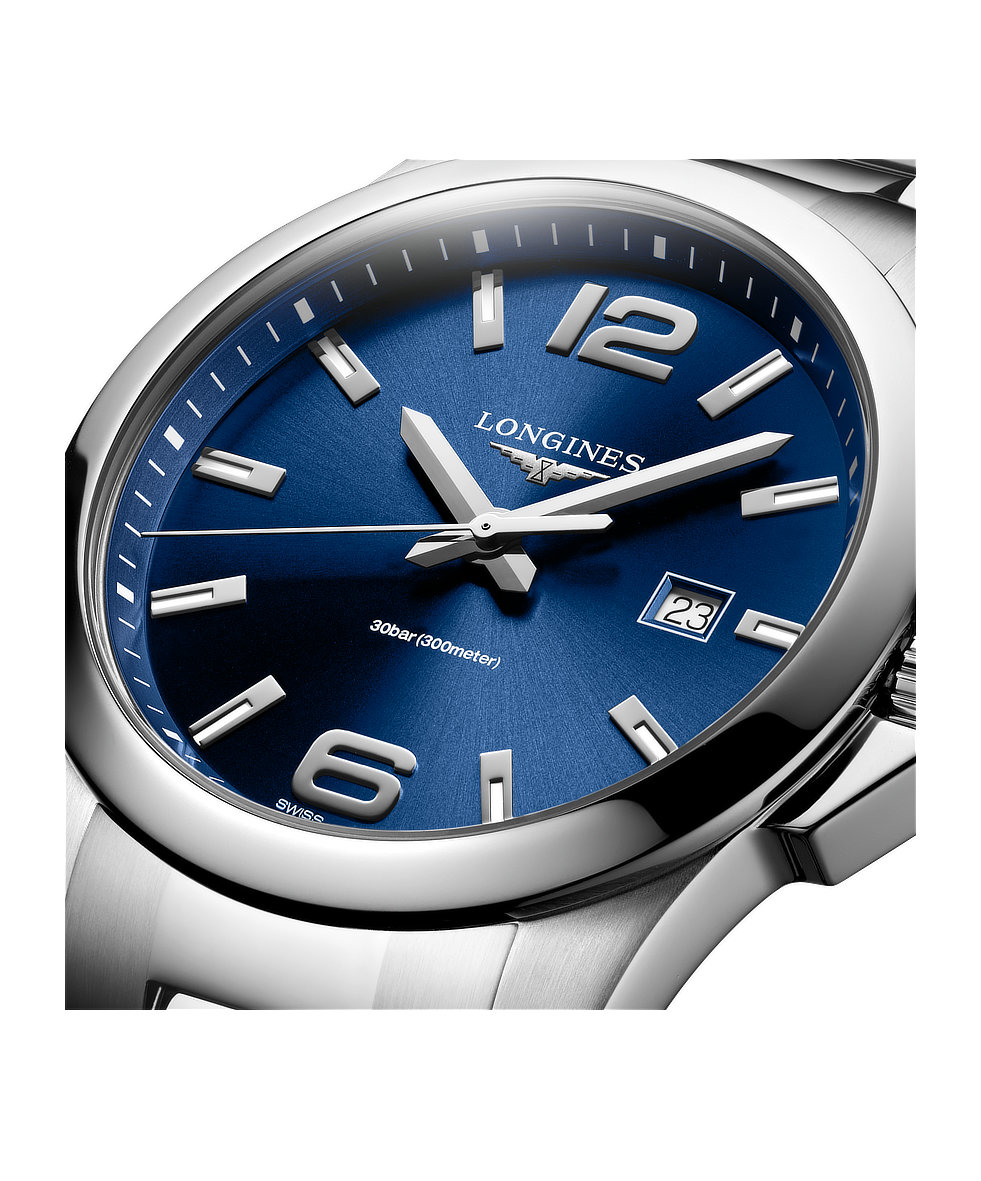 Longines Conquest 43mm Blu Acciaio Quarzo L3.760.4.96.6 | 43 mm 37449 - Longines Conquest 43mm Blu Acciaio Quarzo