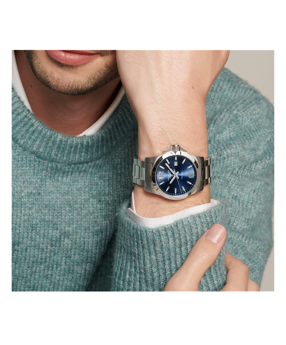 Longines Conquest 43mm Blu Acciaio Quarzo L3.760.4.96.6 | 43 mm 37450 - Longines Conquest 43mm Blu Acciaio Quarzo