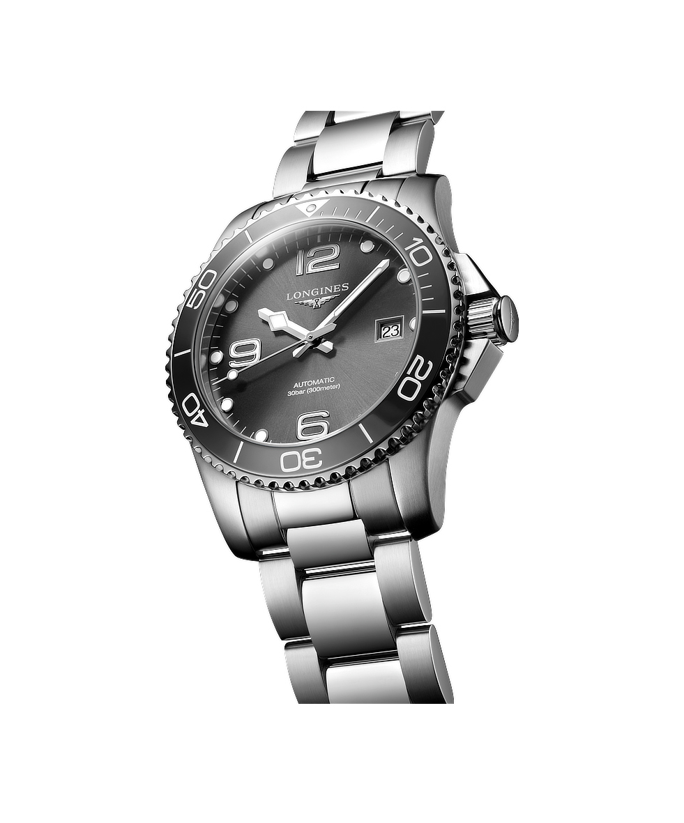 Longines Hydroconquest 41mm Grigio Lunetta Ceramica Acciaio Automatico L3.781.4.76.6 | 41 mm 37293 - Longines Hydroconquest 41mm Grigio Lunetta Ceramica Acciaio Automatico
