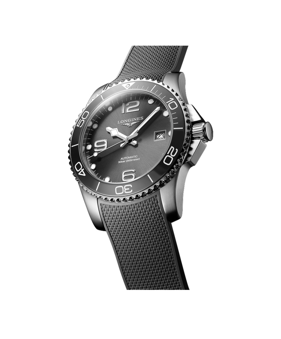 Longines Hydroconquest 41mm Grigio Lunetta Ceramica Gomma Automatico L3.781.4.76.9 | 41 mm 37338 - Longines Hydroconquest 41mm Grigio Lunetta Ceramica Gomma Automatico