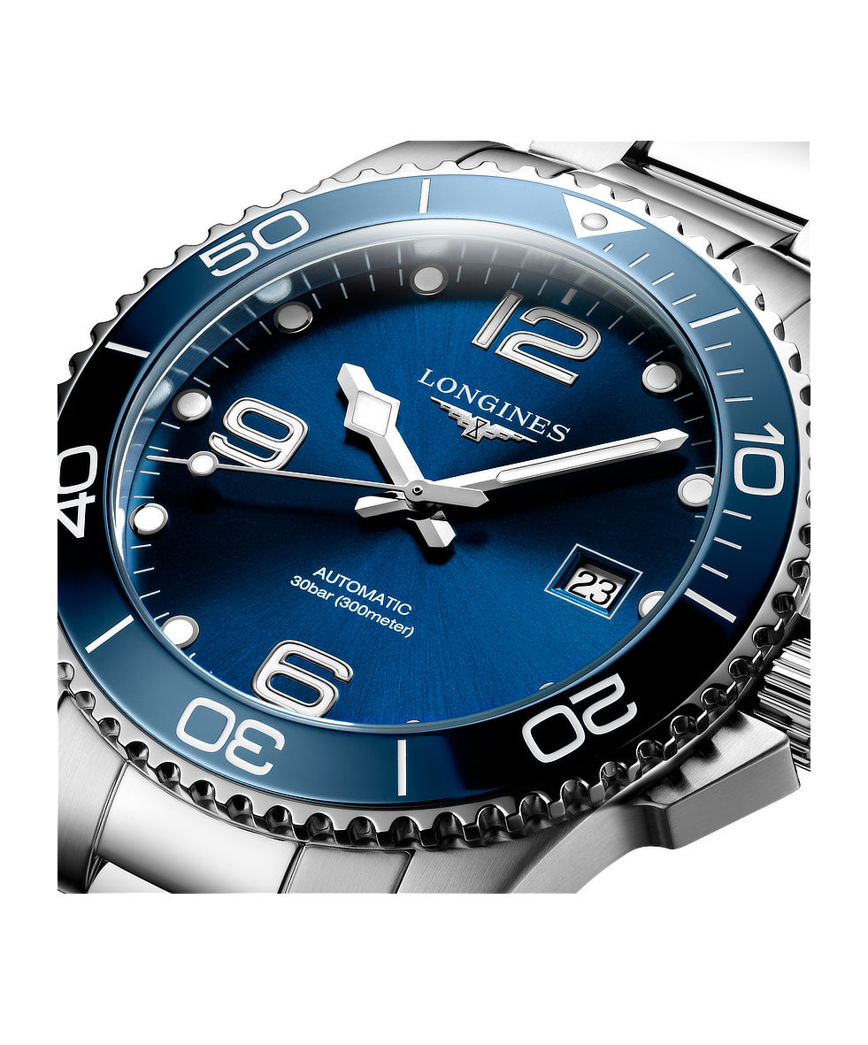 Longines Hydroconquest 41mm Blu Lunetta Ceramica Acciaio Automatico L3.781.4.96.6 | 41 mm 37299 - Longines Hydroconquest 41mm Blu Lunetta Ceramica Acciaio Automatico