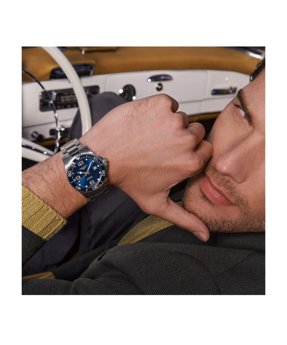 Longines Hydroconquest 41mm Blu Lunetta Ceramica Acciaio Automatico L3.781.4.96.6 | 41 mm 37300 - Longines Hydroconquest 41mm Blu Lunetta Ceramica Acciaio Automatico