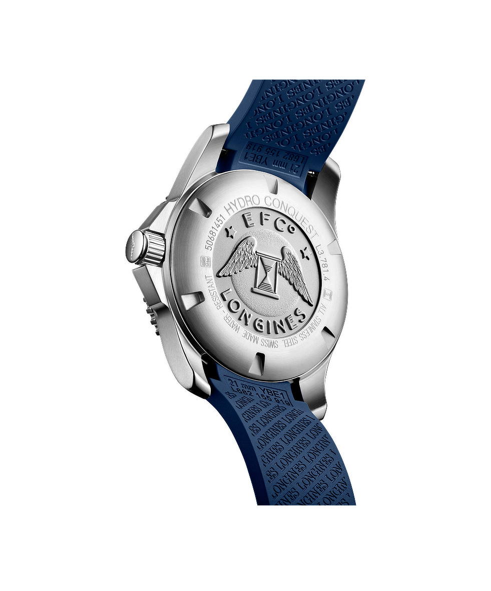 Longines Hydroconquest 41mm Blu Lunetta Ceramica Gomma Automatico L3.781.4.96.9 | 41 mm 37350 - Longines Hydroconquest 41mm Blu Lunetta Ceramica Gomma Automatico