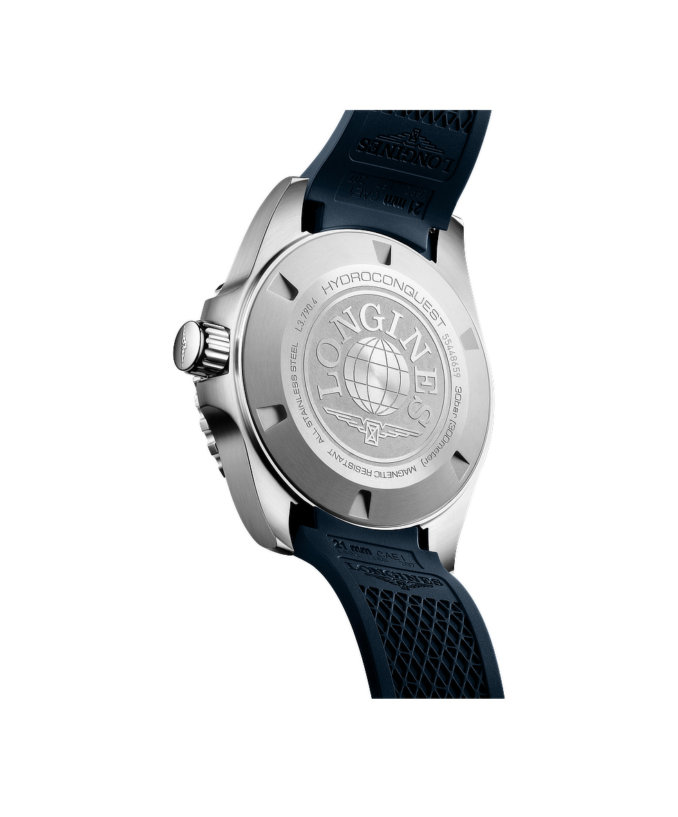 Longines Hydroconquest GMT 41mm Blu Lunetta Ceramica Gomma Automatico L3.790.4.96.9 | 41 mm 37594 - Longines Hydroconquest GMT 41mm Blu Lunetta Ceramica Gomma Automatico