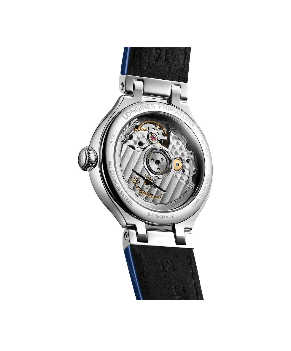 Longines Primaluna 34mm Argento Cinturino Pelle Automatico L8.124.4.71.2 | 34 mm 37691 - Longines Primaluna 34mm Argento Cinturino Pelle Automatico