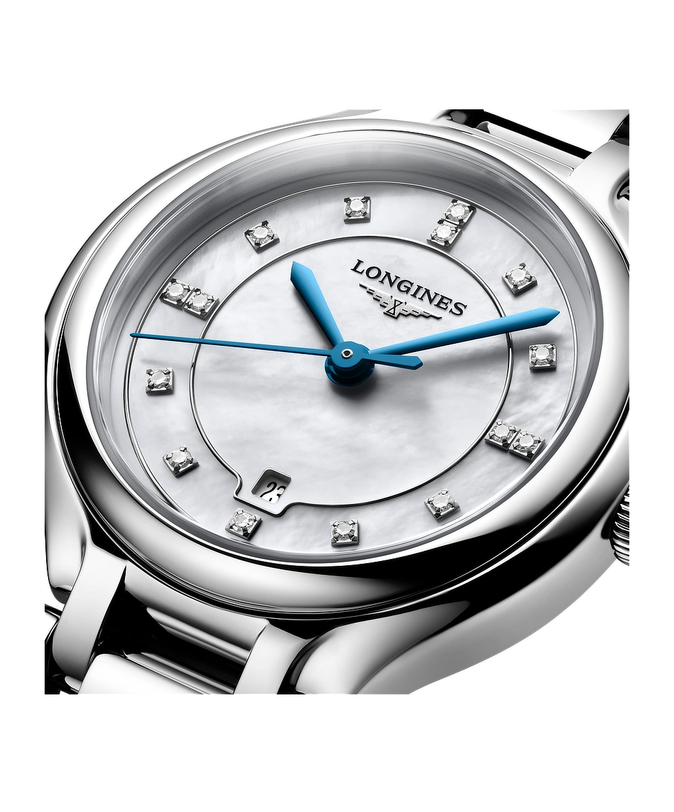 Longines Primaluna 30mm Madreperla e Diamanti Acciaio Quarzo L8.142.4.87.6 | 30 mm 37665 - Longines Primaluna 30mm Madreperla e Diamanti Acciaio Quarzo
