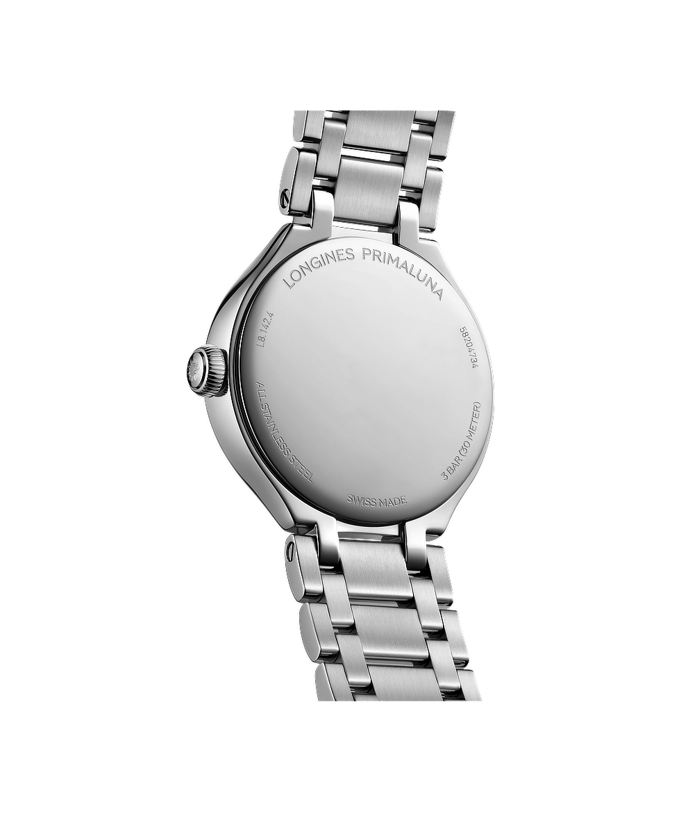 Longines Primaluna 30mm Azzurro e Diamanti Acciaio Quarzo L8.142.4.97.6 | 30 mm 37675 - Longines Primaluna 30mm Azzurro e Diamanti Acciaio Quarzo
