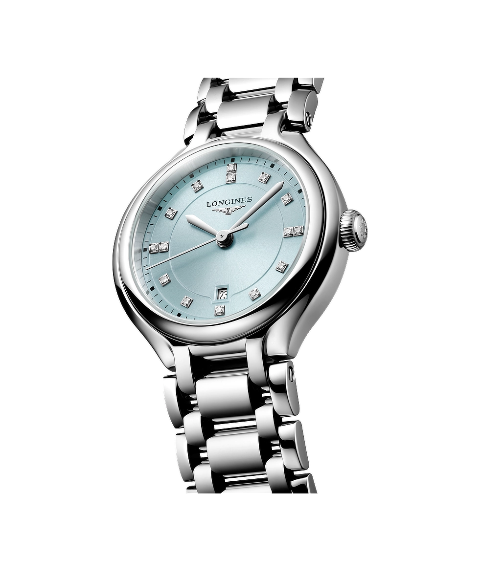 Longines Primaluna 30mm Azzurro e Diamanti Acciaio Quarzo L8.142.4.97.6 | 30 mm 37676 - Longines Primaluna 30mm Azzurro e Diamanti Acciaio Quarzo