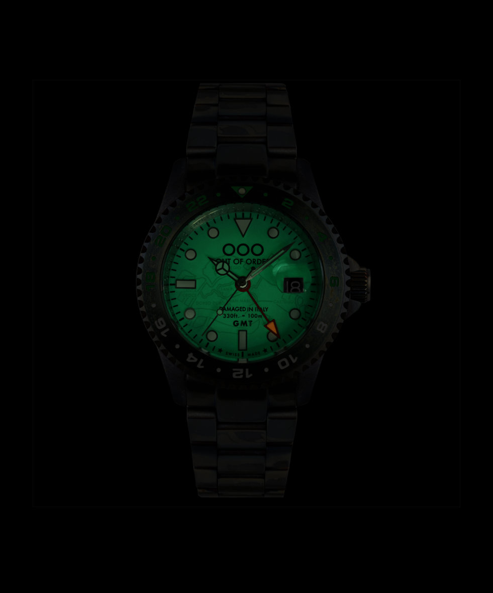 Out of Order Swiss GMT Venezia Ultra Distressed Quartz Gmt 44mm OOO.001-19.VE | 44 mm 35923 - Out of Order Swiss GMT Venezia Ultra Distressed Quartz Gmt 44mm