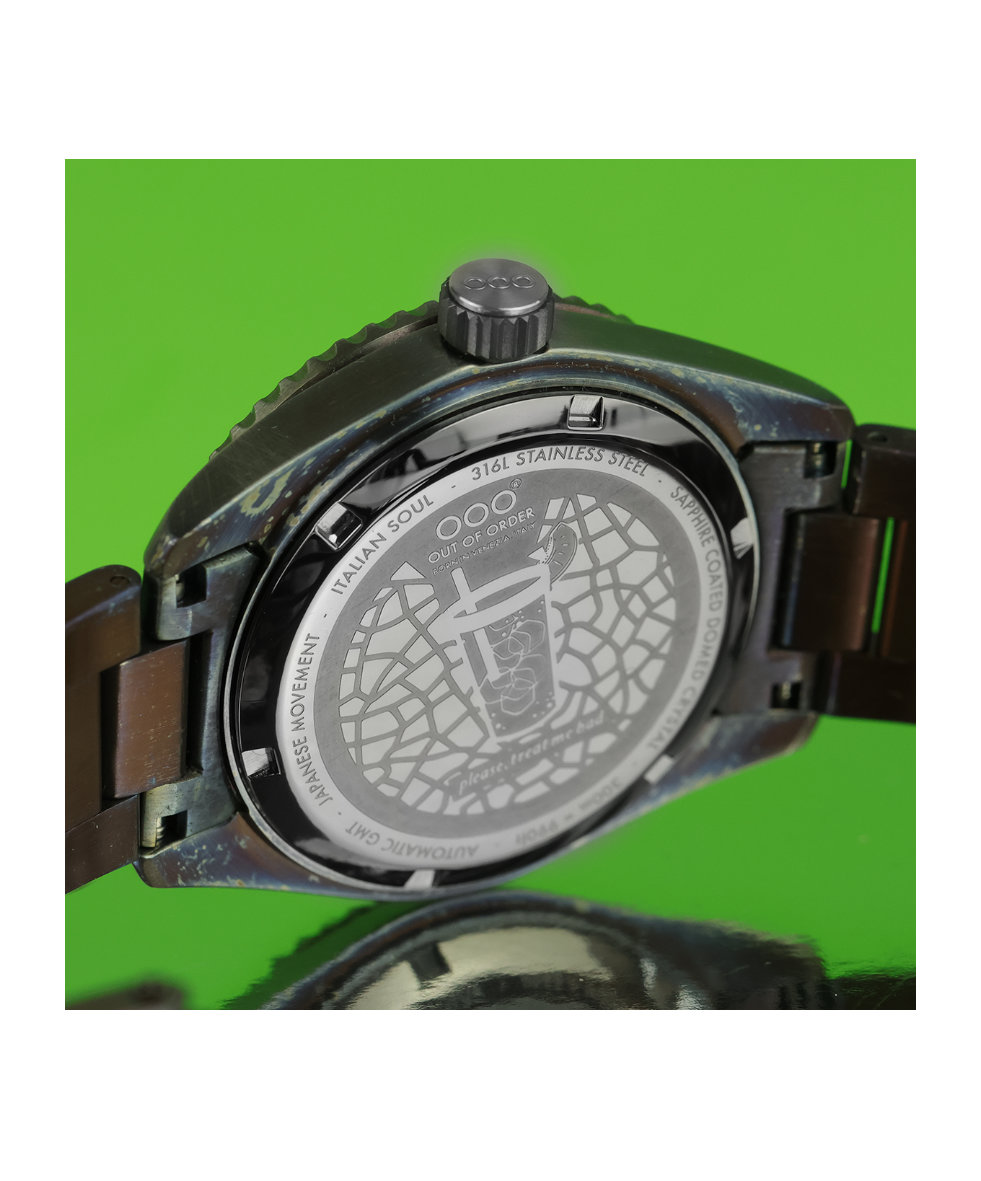 Out of Order Shaker Midori Sour Ultra Distressed Auto Gmt 40mm OOO.001-25.MI.BAND | 40 mm 35850 - Out of Order Shaker Midori Sour Ultra Distressed Auto Gmt 40mm