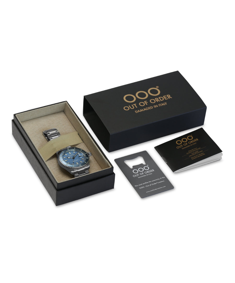 Out of Order Casanova Ultra Brushed Quartz 43mm OOO.001-27.BL.BI.SS | 43 mm 36000 - Out of Order Casanova Ultra Brushed Quartz 43mm